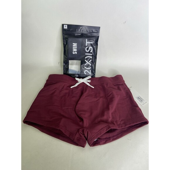 2XIST Essentials Cabo Swim Trunks Swimwear Bottoms Cordovan Red Mens Size S - Picture 1 of 6
